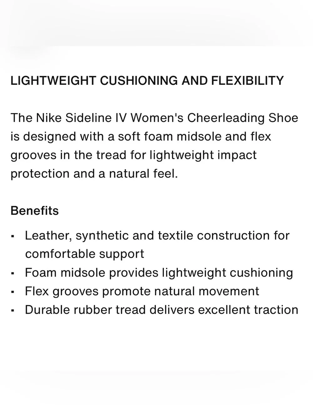 Nike Women's Sideline IV cheerleading shoes in white